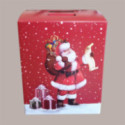 Scatola per Confezione Regalo Natale Porta Panettone Bottiglia Valigetta Piccola Cartoncino Rosso grafica Babbo Natal [3667bcef]