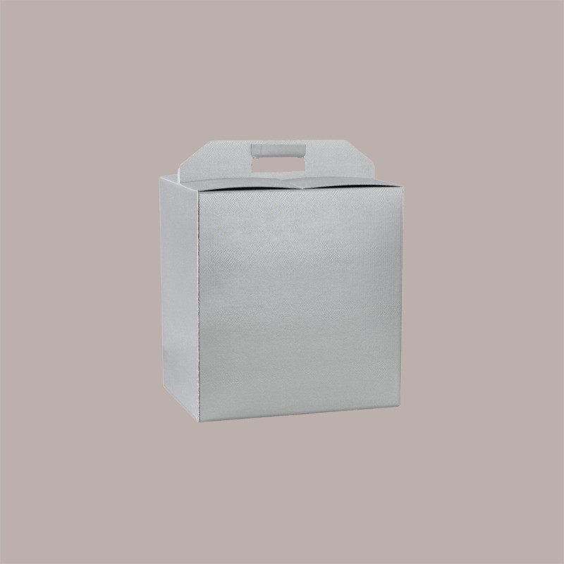 Scatola per Confezione Regalo Natale Porta Panettone Bottiglia Valigetta Piccola Cartoncino grafica Skin Argento 280x [83673402]