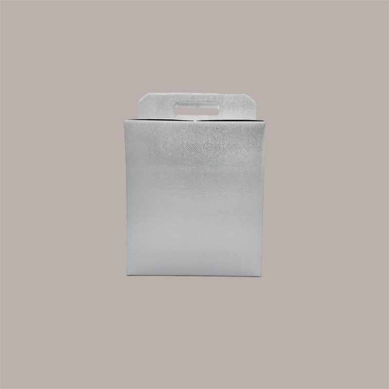 Scatola per Confezione Regalo Natale Porta Panettone Bottiglia Valigetta Piccola Cartoncino grafica Skin Argento 280x [5a41770f]