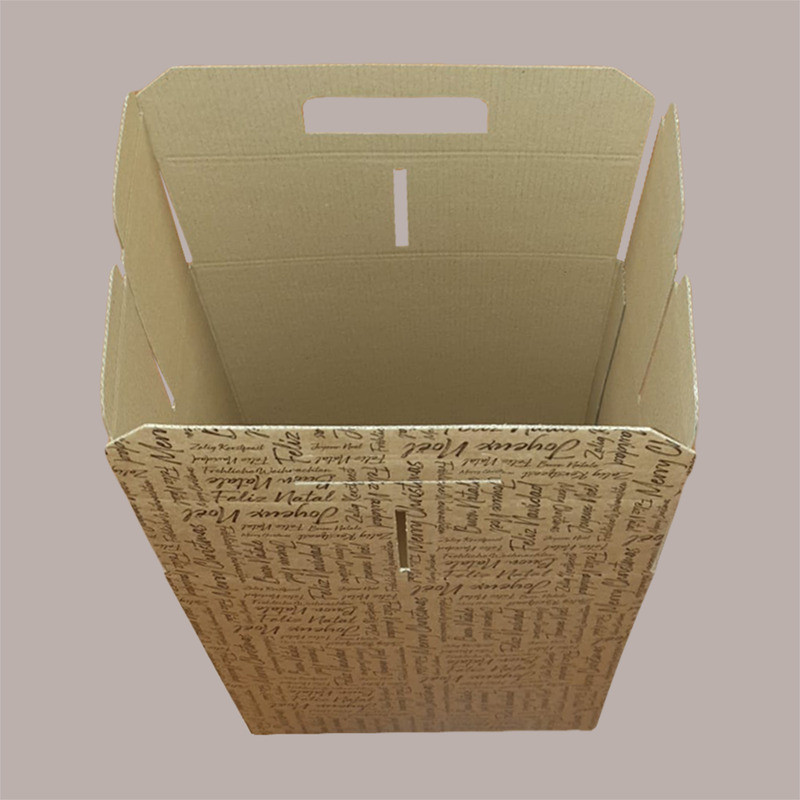 Scatola per Confezione Regalo Natale Porta Panettone Bottiglia Valigetta media Cartoncino Avana grafica Natale Words  [6af06e0a]