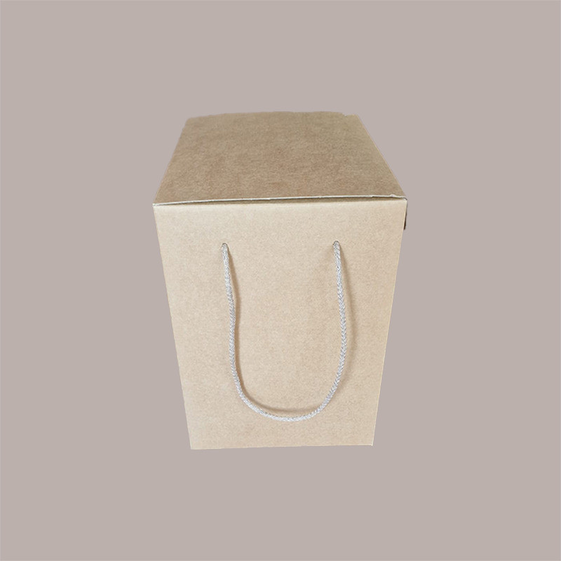 Scatola per Confezione Regalo Natale Porta Panettone Bottiglia Valigetta Media in Cartoncino Avana liscio Segreto con [5a00d6e5]
