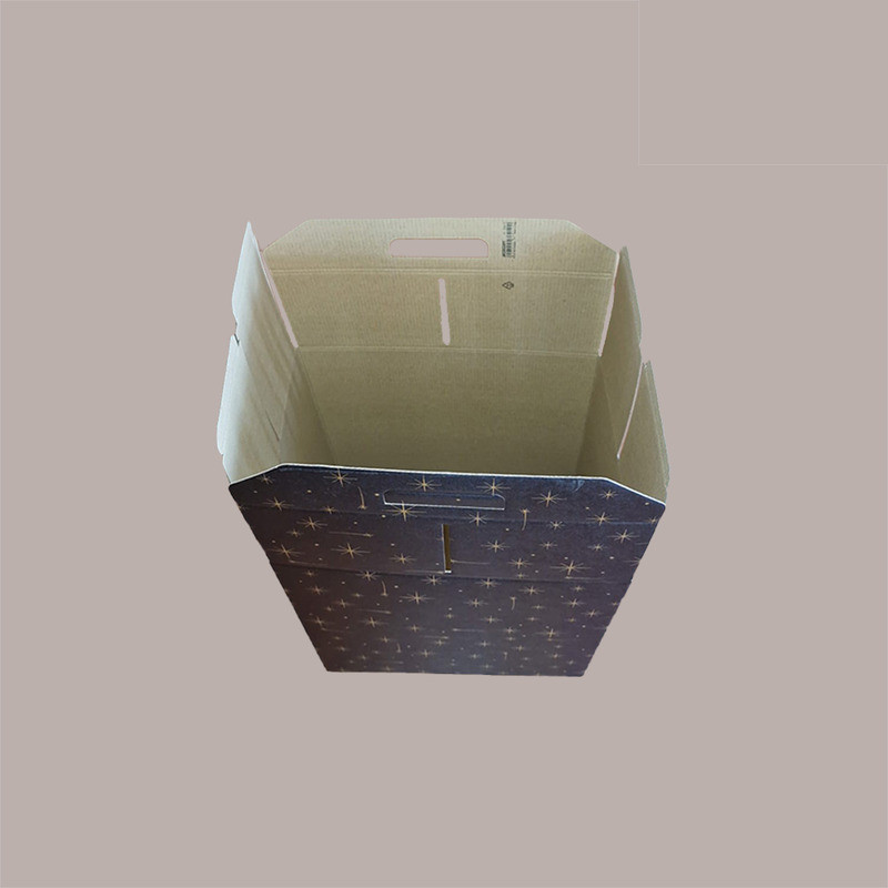 Scatola per Confezione Regalo Natale Porta Panettone Bottiglia Valigetta Grande Cartoncino Nero Grafica Stelle Oro 43 [3c87266c]