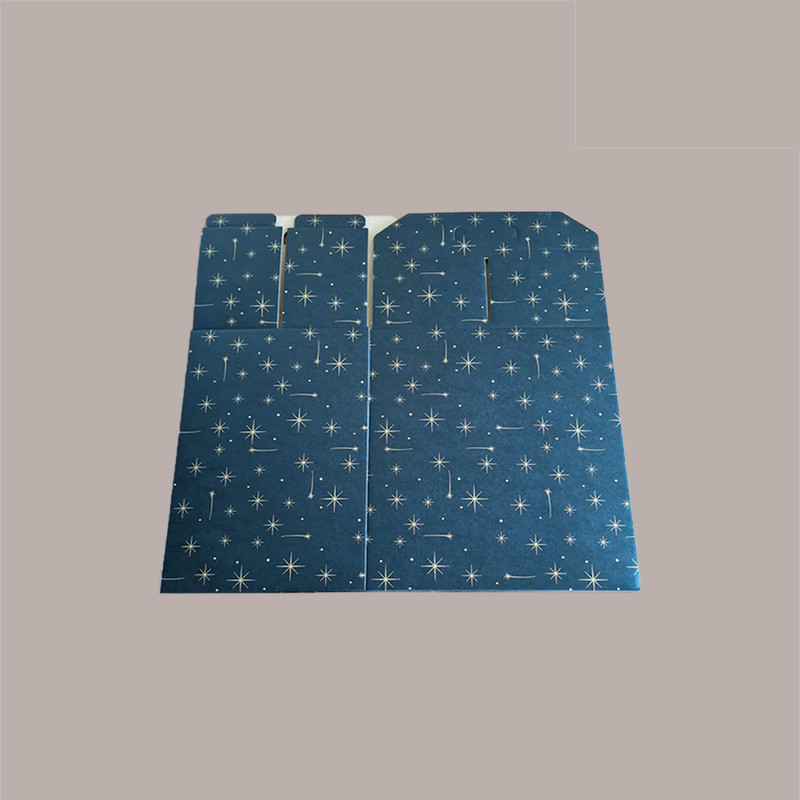 Scatola per Confezione Regalo Natale Porta Panettone Bottiglia Valigetta Piccola Cartoncino Nero grafica Stelle Oro 2 [55b33e5a]