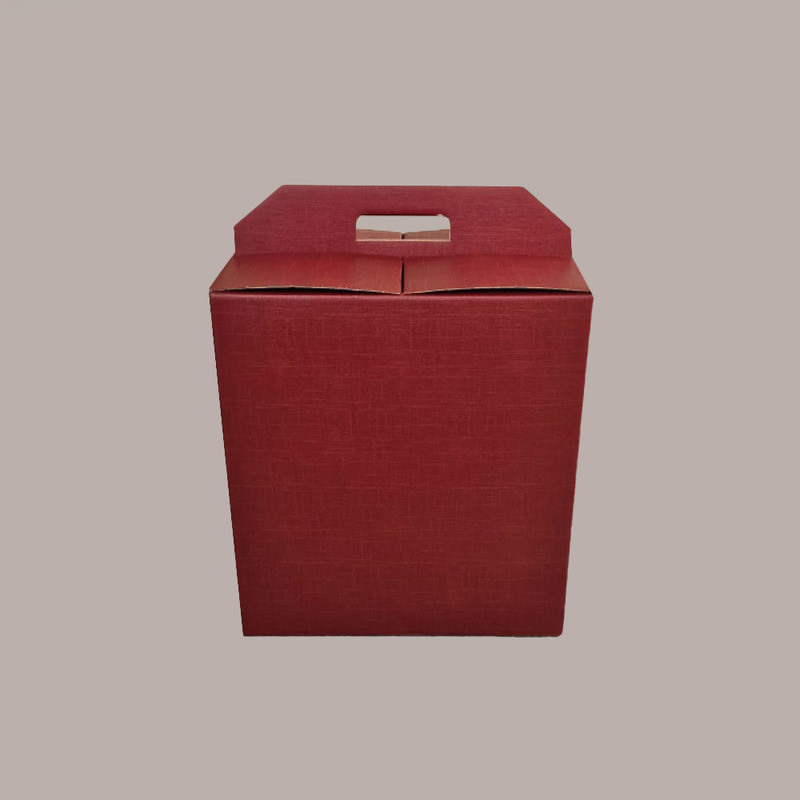 Scatola per Confezione Regalo Natale Porta Panettone Bottiglia Valigetta Media Cartoncino grafica Seta Bordeaux 330x2 [a4d18d45]