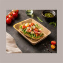 Vassoio per Alimenti in Carta Kraft Avana MT4 170x148H24 mm 100 Pz [28ffe4b5]