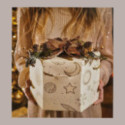 Scatola per Confezioni Regalo Porta Panettone Alto da 1 Kg Esagonale in Cartoncino grafica White Segreto con Cordini  [6075da2d]
