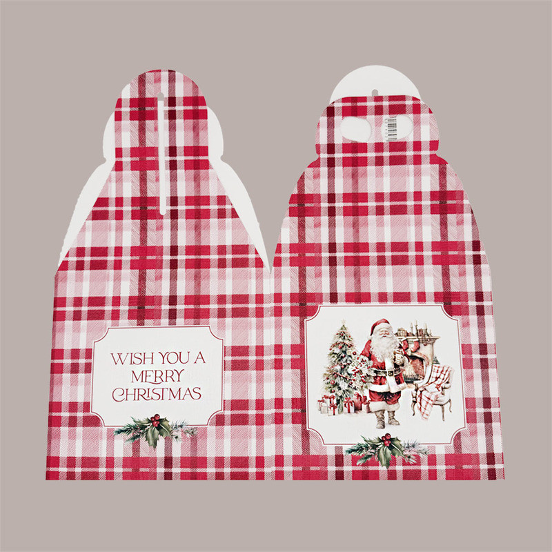 Scatola Porta Panettone Alto 1 Kg in Cartoncino Rosso con Grafica Babbo Natale 20x20x18 cm Confezione 10 Pz [4131b171]