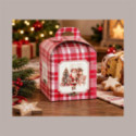 Scatola Porta Panettone Alto 1 Kg in Cartoncino Rosso con Grafica Babbo Natale 20x20x18 cm Confezione 10 Pz [f62c7075]