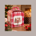 Scatola Porta Panettone Alto 1 Kg in Cartoncino Rosso con Grafica Babbo Natale 20x20x18 cm Confezione 10 Pz [4b913f4d]