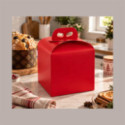Scatola Porta Panettone Alto 1 Kg in Cartoncino Seta Rosso 20x20x18 cm Confezione 10 Pz [f18498b4]