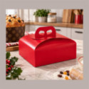 Scatola Porta Panettone Basso da 1 Kg in Cartoncino Seta Rosso 245x245x130 mm Confezione 10 Pz [cf6c30b2]
