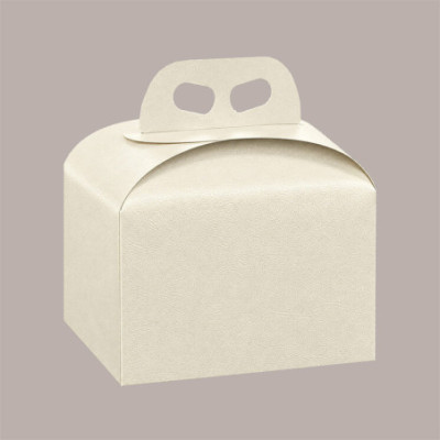 Scatola Porta Panettone Basso da 1 Kg in Cartoncino Bianco grafica effetto pelle 245x245x130mm 10 pezzi [7cecfdc6]