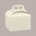 Scatola Porta Panettone Basso da 1 Kg in Cartoncino Bianco grafica effetto pelle 245x245x130mm 10 pezzi [7cecfdc6]