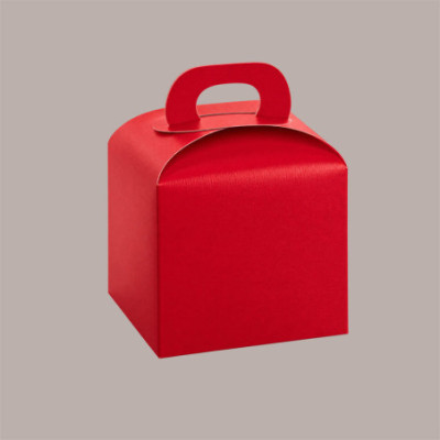 Scatola Porta Panettone Piccolo da 100gr in Cartoncino Fibra Rosso 100x100H100mm 20 pezzi [af0e03b8]