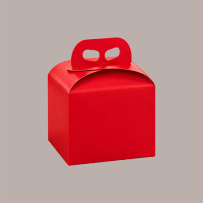 Scatola Porta Panettone Piccolo da 100gr in Cartoncino Fibra Rosso 100x100H100mm 20 pezzi [b6569324]