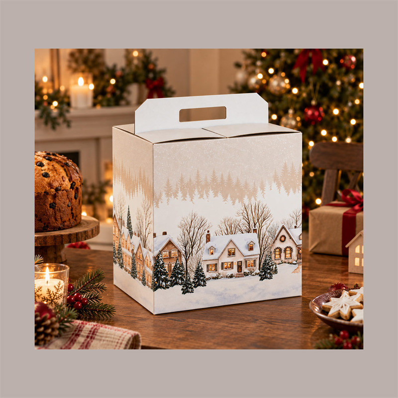 Scatola Christmas Village per Confezioni Regalo Natalizie 430x240H345 mm 5 Pz [cc46f2d6]