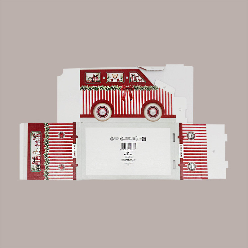Scatola Natalizia Furgoncino Rosso 200x120H120 mm per Confezioni Regalo 10 Pz [233e6aaf]