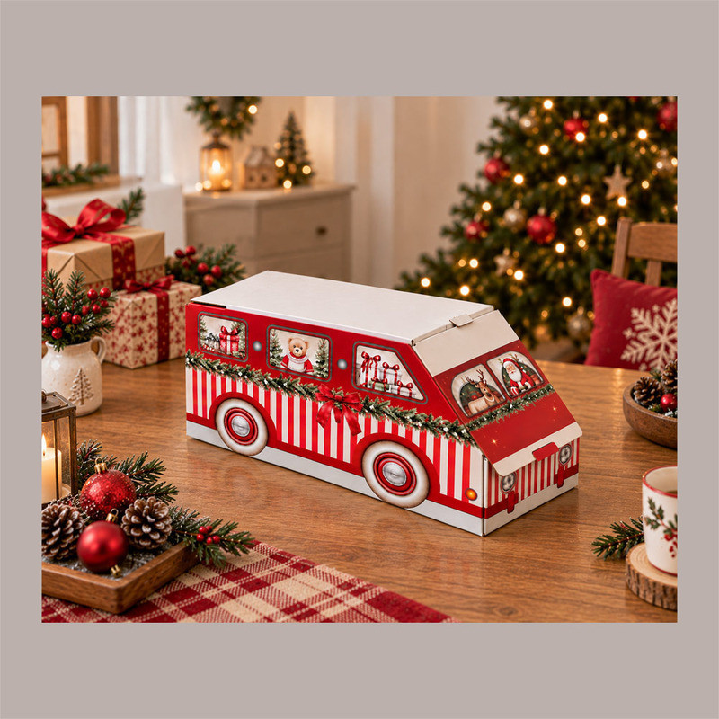 Scatola Natalizia Furgoncino Rosso 310x150H160 mm per Confezioni Regalo 10 Pz [e02626ad]