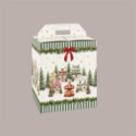 Scatola per Confezione Regalo Natale Porta Panettone Bottiglia Valigetta Piccola Cartoncino grafica WINTER FOREST Ver [678afeac]
