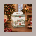 Scatola per Confezione Regalo Natale Porta Panettone Bottiglia Valigetta Cartoncino grafica WINTER FOREST Verde  330x [b3bc61bf]