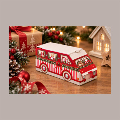 Scatola Natalizia Mini Furgoncino Rosso 80x40H45 mm per Confezioni Regalo 20 Pz [3410b9be]