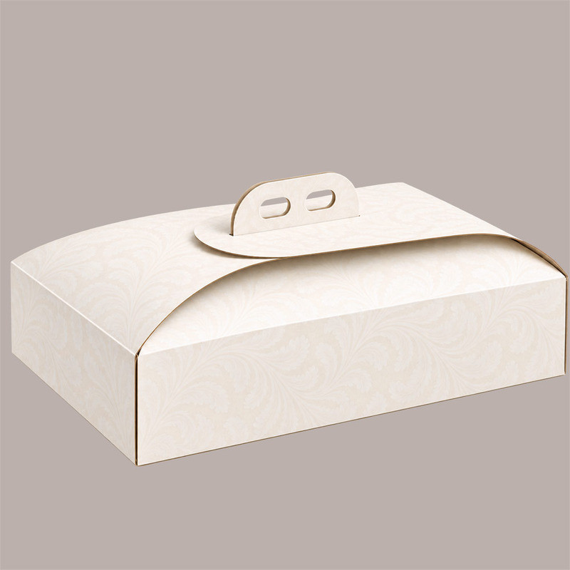 Scatola Porta Torta Gigante in Cartoncino Bianco Damasco 48x68H10 cm 5 Pezzi [b9271d54]