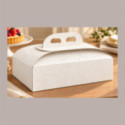 Scatola Porta Torta Rettangolare in Cartoncino Bianco Damasco 18x31H7 cm 10 Pezzi [3440101d]