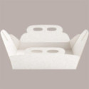 Scatola Porta Torta Rettangolare in Cartoncino Bianco Damasco 18x31H7 cm 10 Pezzi [31105703]