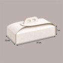 Scatola Porta Torta Rettangolare in Cartoncino Bianco Damascato 15x27xH7 cm 10 pezzi [922675fc]