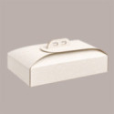 Scatola Porta Torta Rettangolare in Cartoncino Bianco Damascato 15x27xH7 cm 10 pezzi [977632e2]