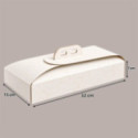 Scatola Porta Torta Rettangolare in Cartoncino Bianco Damascato 15x32xH7 cm 10 pezzi [d955f29b]