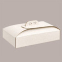 Scatola Porta Torta Rettangolare in Cartoncino Bianco Damascato 15x32xH7 cm 10 pezzi [ad0cfeaf]
