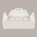 Scatola Porta Torta Rettangolare in Cartoncino Bianco Damasco 18x38xH7 cm 10 Pezzi [b293a323]