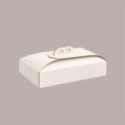 Scatola Porta Torta Rettangolare in Cartoncino Bianco Damasco 18x38xH7 cm 10 Pezzi [dca8212a]