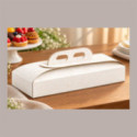 Scatola Rettangolare Porta Torta Bianco Damasco per Dolci e Pasticceria 17x41H7 cm 10 Pz [7cc9ad8a]