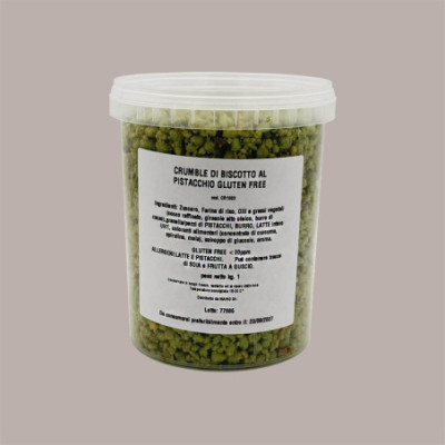 Crumble Granella al Gusto Pistacchio Ideale per Dolci Yogurt Gelato Gluten Free 1 Kg [af91432e]