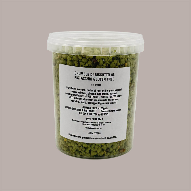 Crumble Granella al Gusto Pistacchio Ideale per Dolci Yogurt Gelato Gluten Free 1 Kg [af91432e]