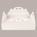 Scatola Porta Torta Rettangolare in Cartoncino Bianco Damascato 15x36xH7 cm 10 pezzi [e2ed1d83]