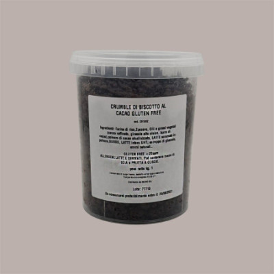 Crumble Granella al Gusto di Cacao Ideale per Dolci Yogurt Gelato Gluten Free 1 Kg [e44f50e6]