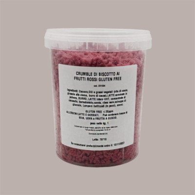 Crumble Granella al Gusto di Frutti Rossi Ideale per Dolci Yogurt Gelato Gluten Free 1 Kg [fe804a74]