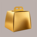 Scatola Porta Pandoro Oro 26x26xH26 cm con Maniglia Confezione Regalo Natalizia 10 Pz [8303210b]