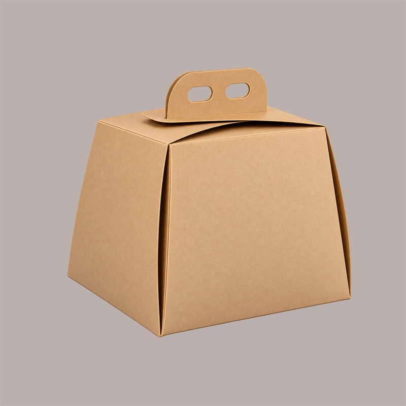 Scatola Porta Pandoro Avana 22x22xH22 cm con Maniglia Confezione Regalo Natalizia 10 Pz [0fa60f17]