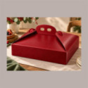 Scatola Porta Torta Rettangolare Effetto Pelle Bordeaux 33x44H7cm 5 Pezzi [01e30c76]