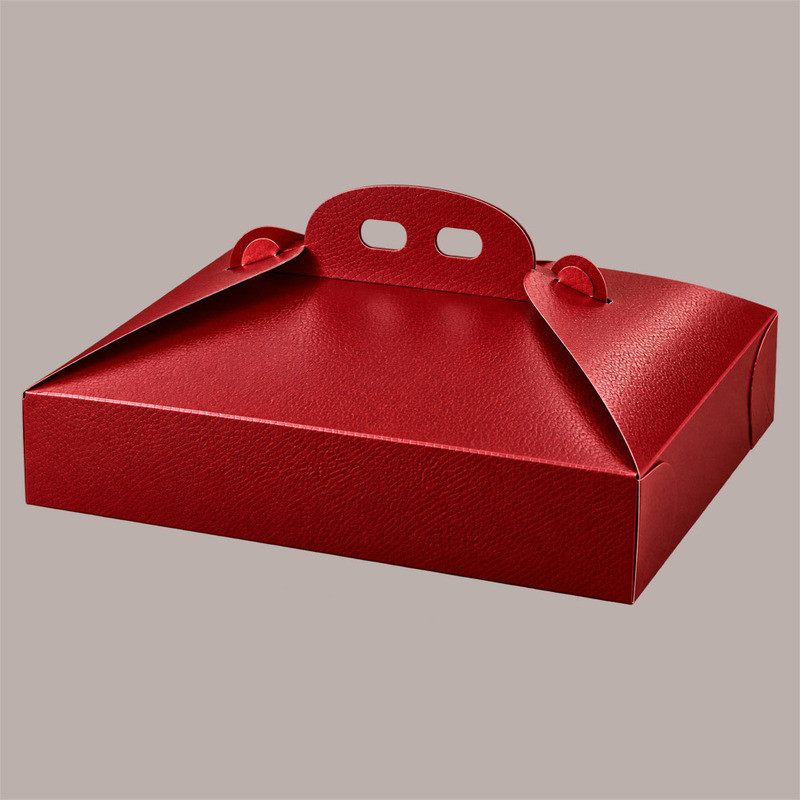 Scatola Porta Torta Rettangolare Effetto Pelle Bordeaux 33x44H7cm 5 Pezzi [04b34b68]