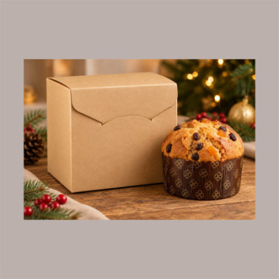 Scatola Porta Panettone Alto da 1 Kg in Cartoncino grafica AVANA con Cordini 210x210H210mm 5 pezzi [dd0e16df]