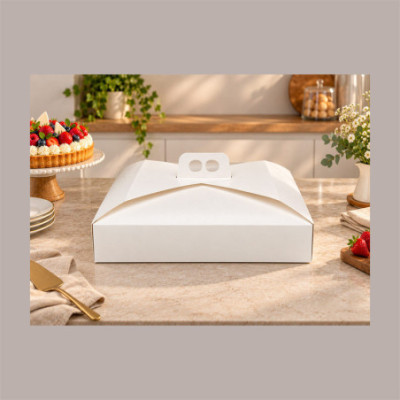 Scatola Porta Torta Bianco Naturale 40x50xH10 cm Confezione da 5 Pz [f518a54e]