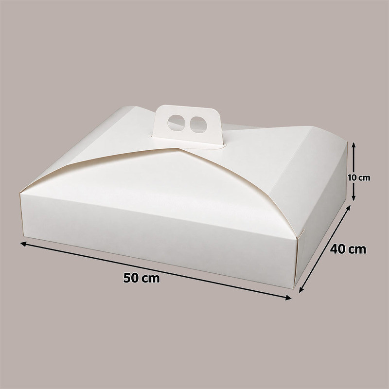 Scatola Porta Torta Bianco Naturale 40x50xH10 cm Confezione da 5 Pz [2c3ee643]