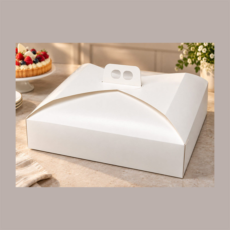 Scatola Porta Torta Bianco Naturale 40x50xH10 cm Confezione da 5 Pz [9b232747]