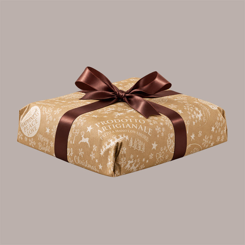 Carta Ecolife Natalizia Per Incarto Panettone Word Christmas Avana 100x75 cm  5 kg [52794b64]