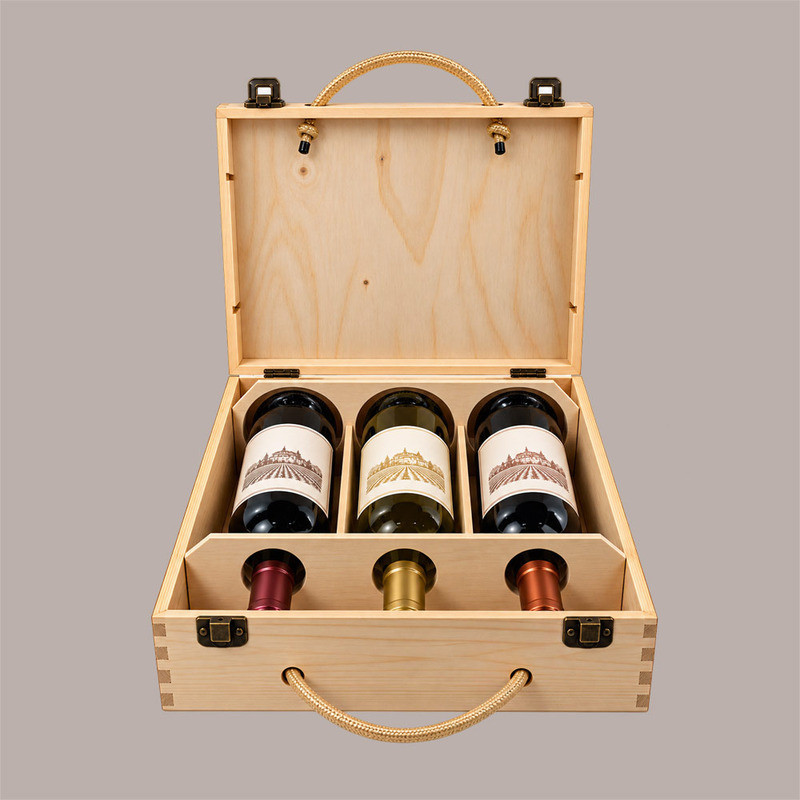 Scatola in Legno di Pino Cassetta Stesa porta 3 Bottiglie Olio Vino da 750 Ml  350x290H9,5mm 1 Pz [af87f6d1]